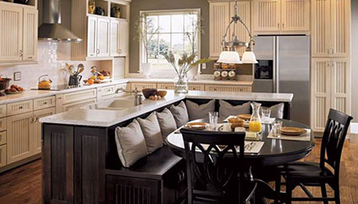 Modern modular kitchen with island and storage