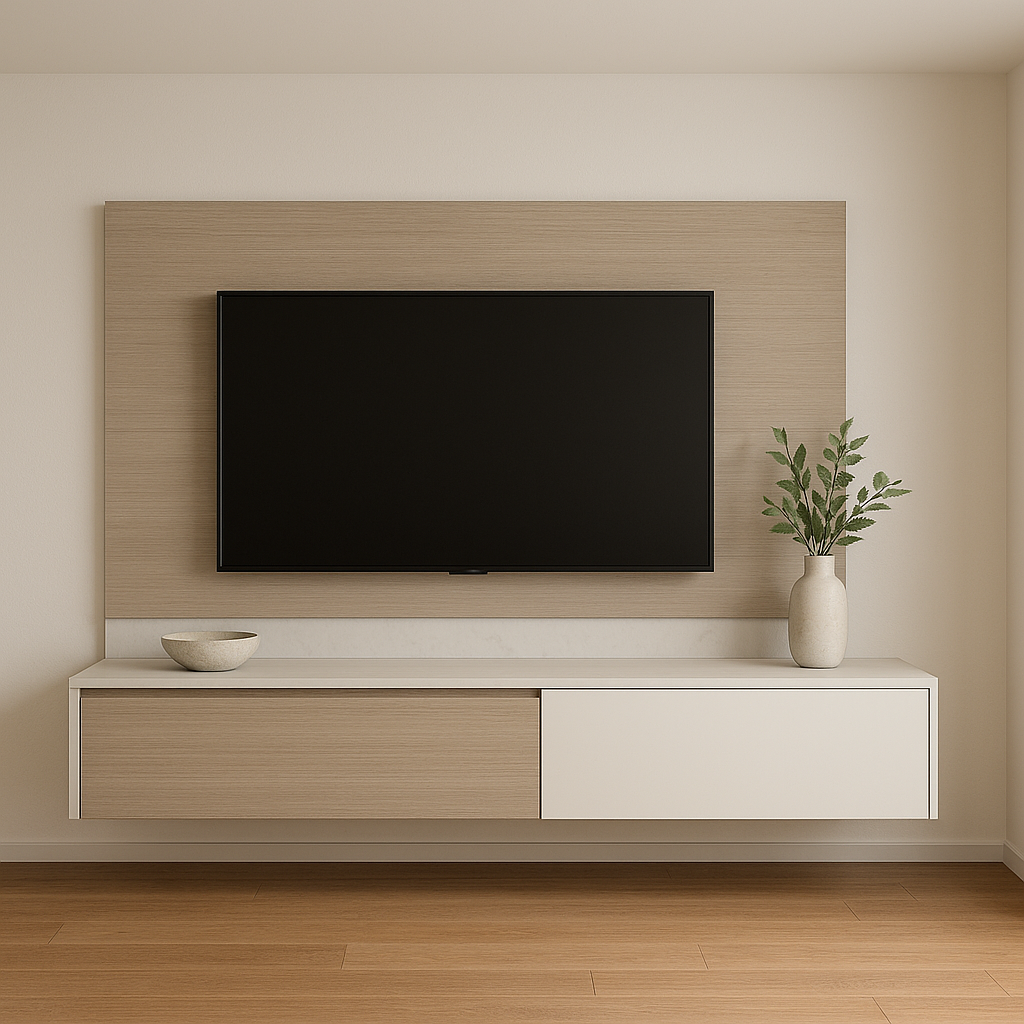 Floating TV Panel & Storage Unit